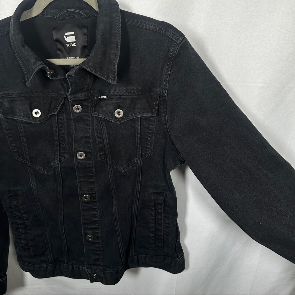 G-Star RAW 3301 Slim Trucker Denim Jacket Stretch Black Size M Men's Streetwear - Picture 6 of 11